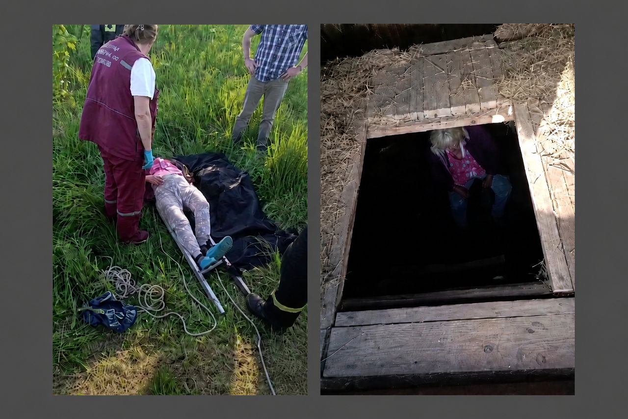 женщину извлекли из погреба