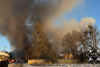 В Бресте вспыхнул пожар на складе, где хранилась пиротехника