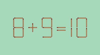 Исправьте неверное равенство 8+9=10 одним движением руки! Гении справятся за 10 секунд