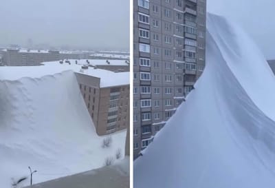 Снежные заносы достигли высот многоэтажек: мощнейший буран за 30 лет погрузил российский город в белые дюны