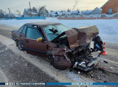 В Островецком районе «Ауди» не разъехалась с погрузчиком