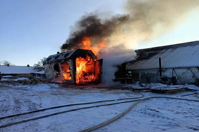 В Деречине Зельвенского района сгорела сушильная камера на частной пилораме