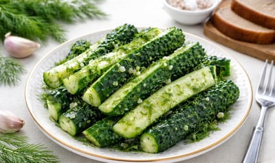 Хрустящие маринованные огурчики за час — идеальная закуска к картошке