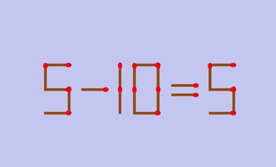 Только гении справятся: как исправить 5−10=5 одной спичкой?