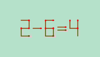 Проверьте свой IQ: передвиньте 1 спичку в уравнении 2−6=4
