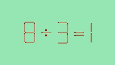 Головоломка со спичками: как исправить равенство 8:3=1, переложив всего одну палочку