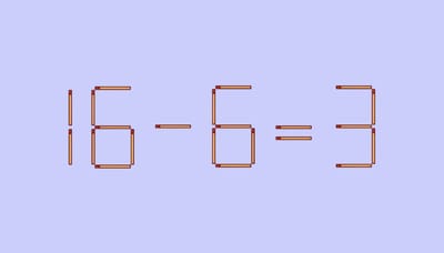 Проверьте свою сообразительность: переставьте 1 спичку в 16-6=3
