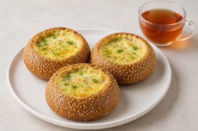 булочки с яичницей