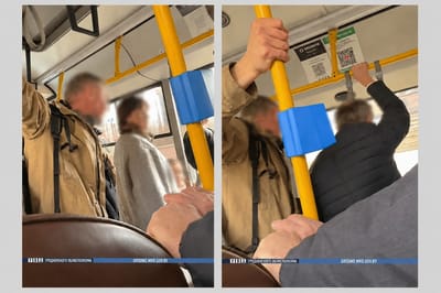 мужчина в автобусе