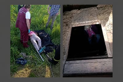 женщину извлекли из погреба