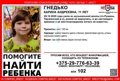 Пропавшая 11-летняя Карина Гнедько найдена живой