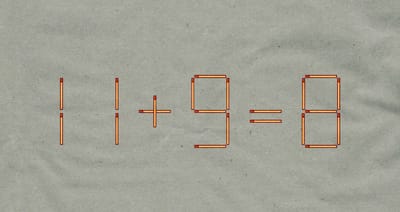 Только люди уровня Эйнштейна решат эту головоломку: передвиньте 1 спичку в 11+9=8