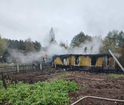 В деревне Павлово пламя охватило нежилой дом