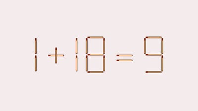 Задачка для тех, кто был отличником в школе: передвиньте 1 спичку в 1+18=9 за 13 секунд