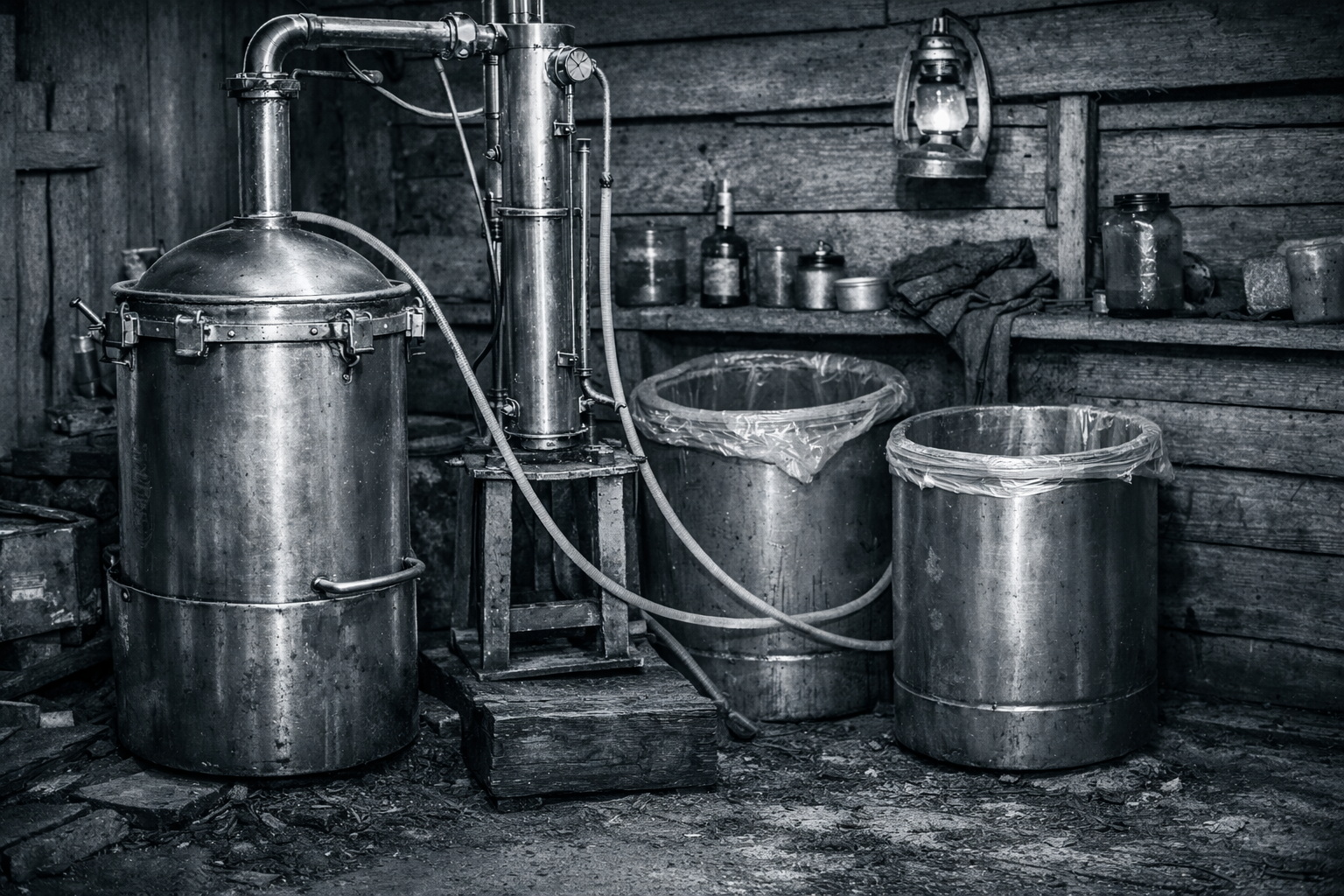 Два самогонных аппарата и почти 150 литров браги выявили в Гродненской области