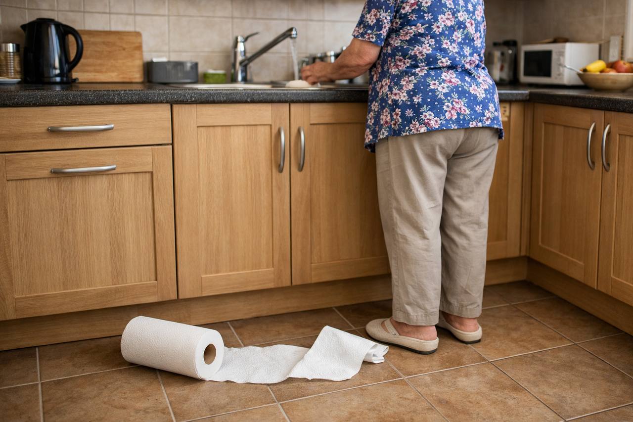 Поняла, зачем мама всегда держала на полу бумажное полотенце. Причина понятна