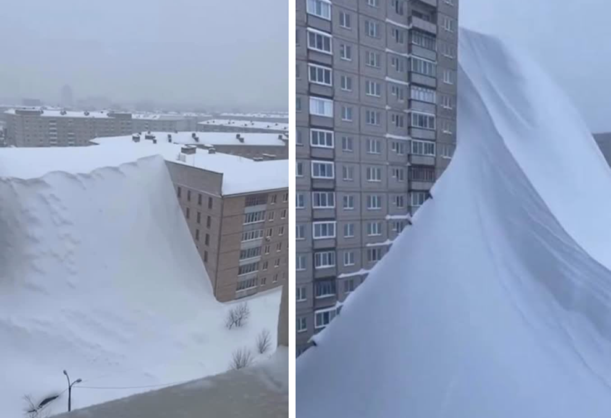 Снежные заносы достигли высот многоэтажек: мощнейший буран за 30 лет погрузил российский город в белые дюны