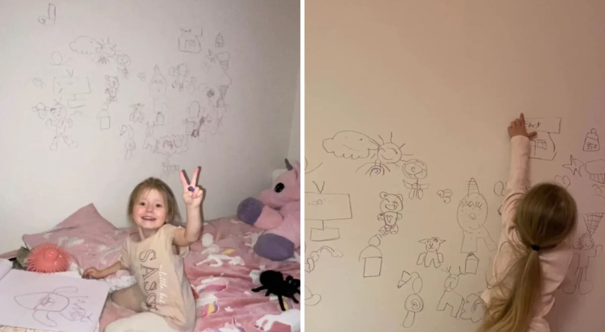 Дочь изрисовала стены в комнате: неожиданная реакция матери привела интернет в восторг