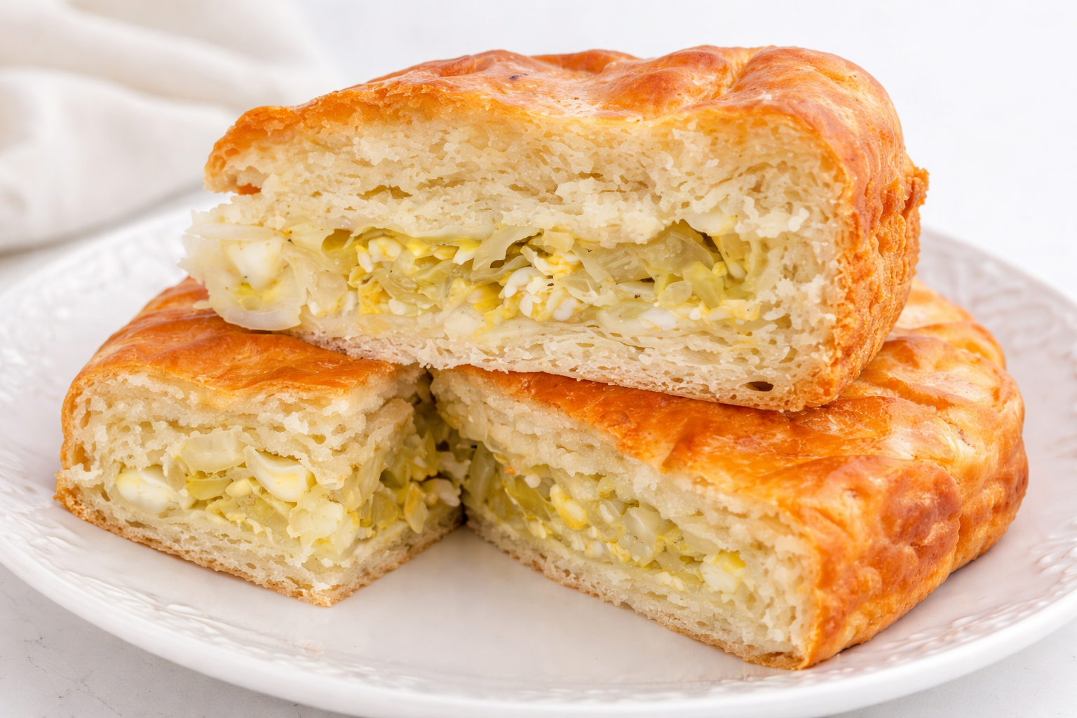 Простой рецепт воздушного пирога с пекинской капустой