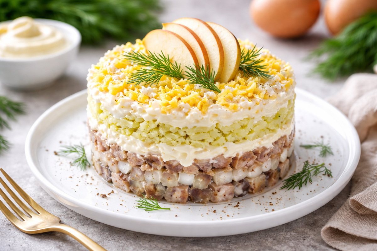 Новый хит из сельди: роскошный салат за 10 минут