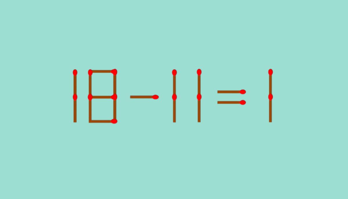 Переставьте за 35 секунд 1 спичку, так чтобы неверное равенство стало верным