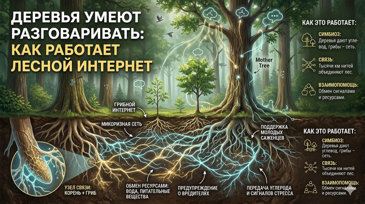Деревья умеют разговаривать: как работает лесной интернет