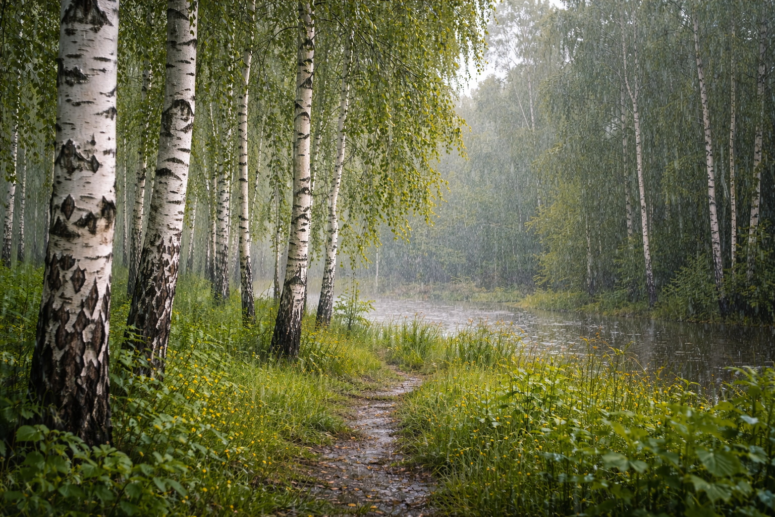 Много берёзового сока — к дождливому лету. 