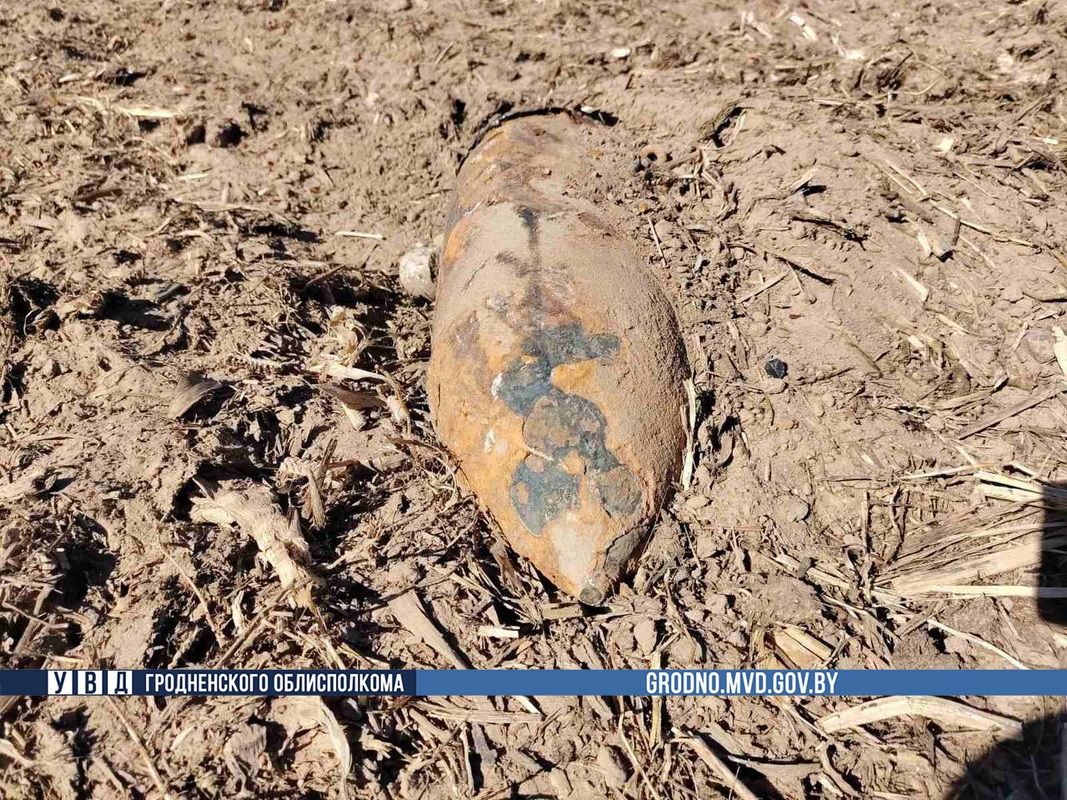 Опасный боеприпас обнаружили на поле под Гродно