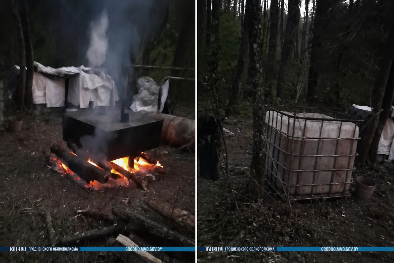 Подпольный самогонный цех обнаружен в лесу под Гродно