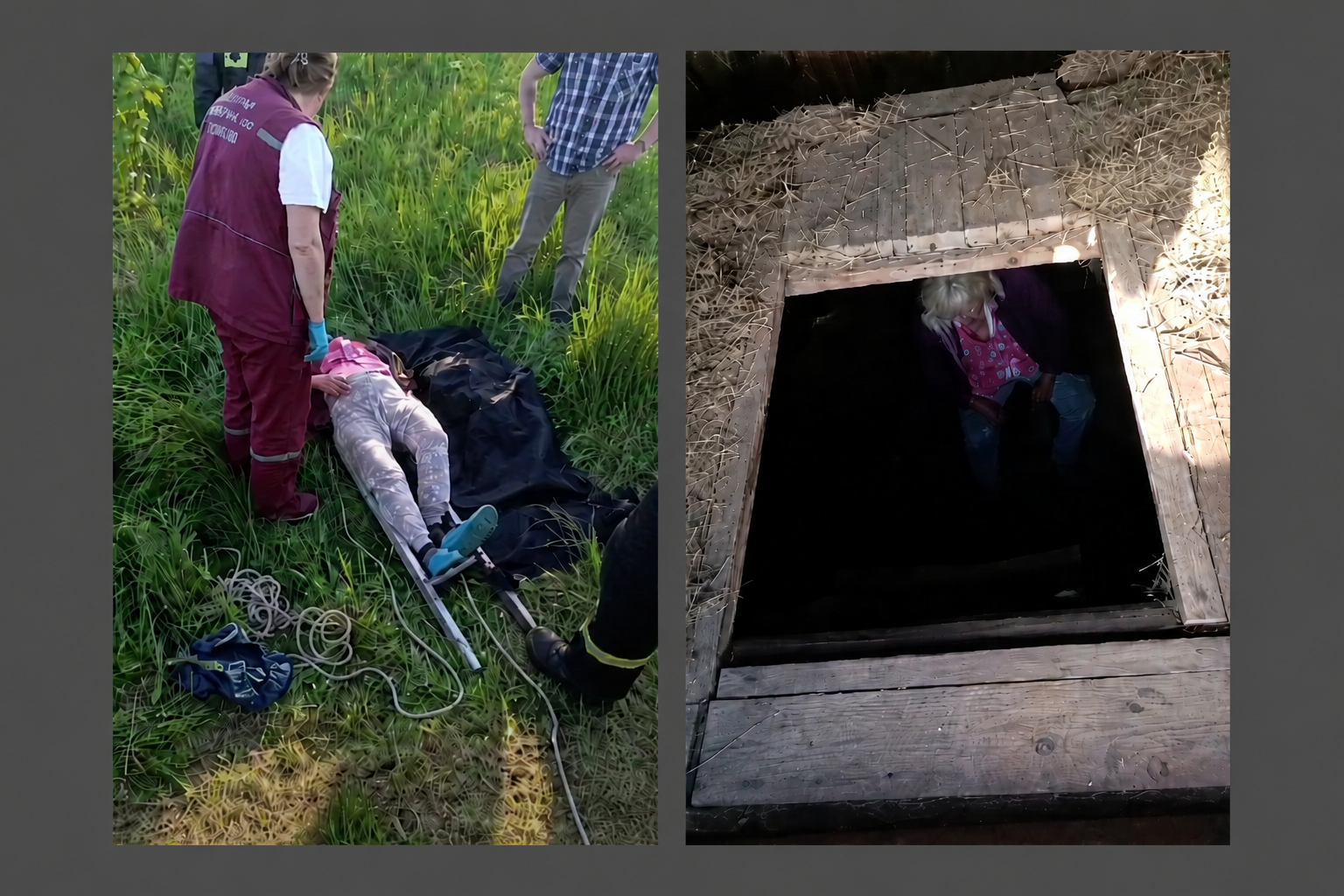 женщину извлекли из погреба
