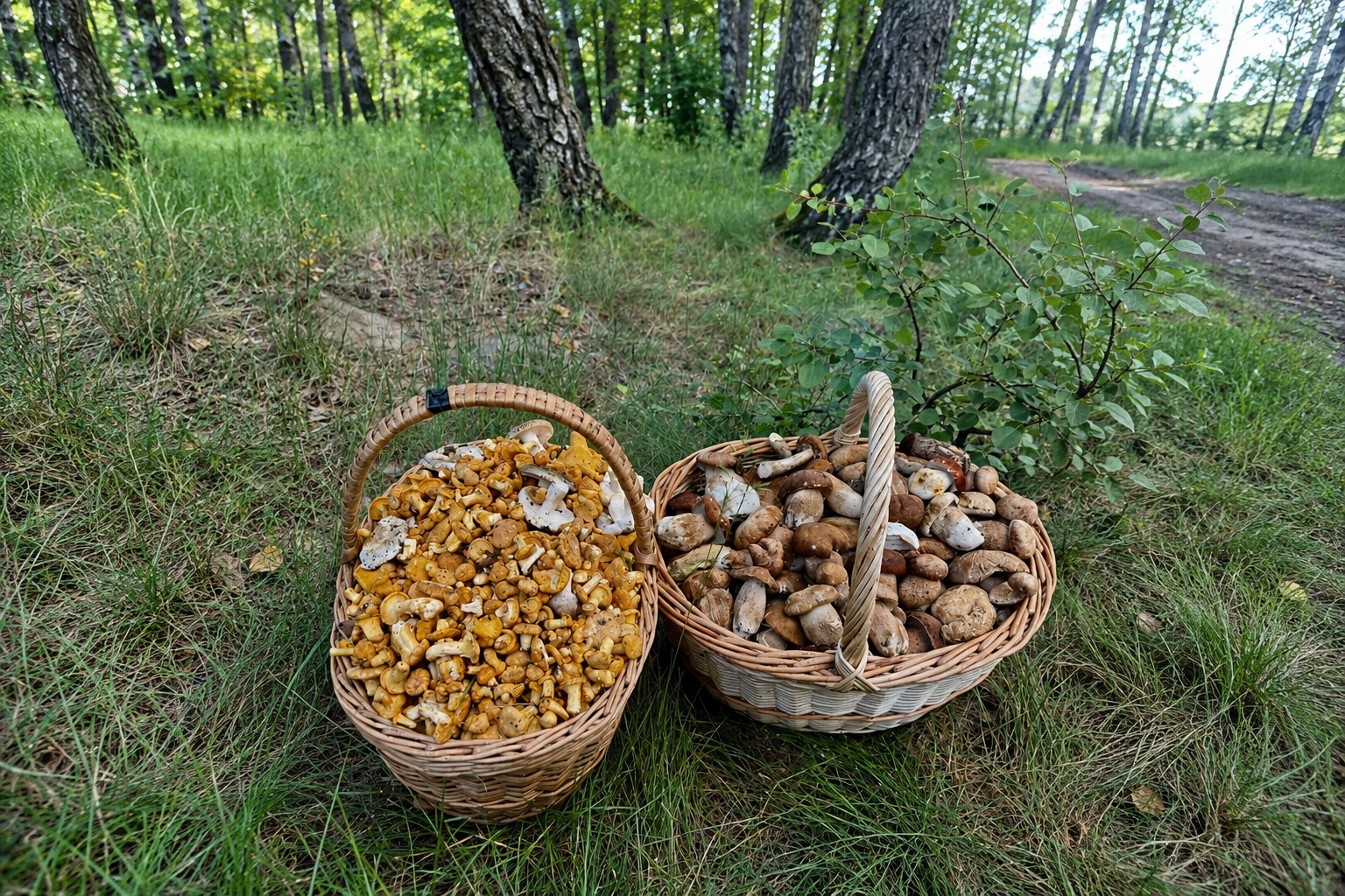 богатый урожай грибов