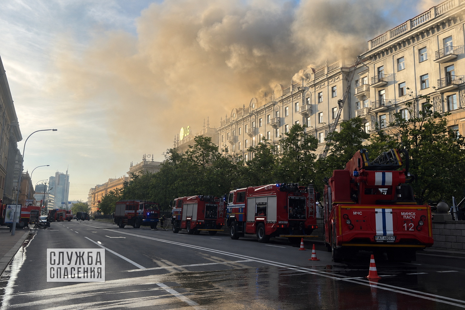 пожар ы центре Минска