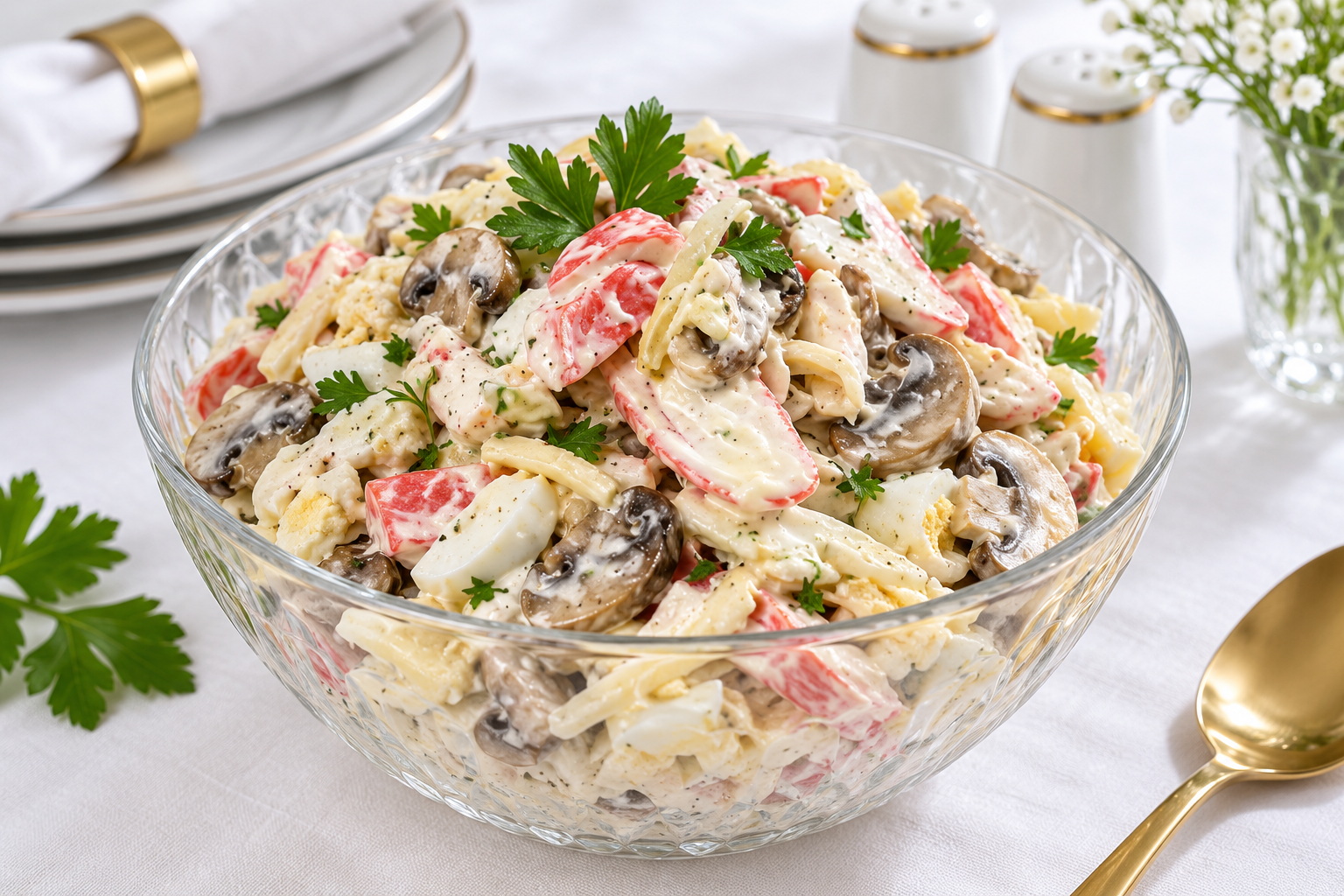 салат с шампиньонами