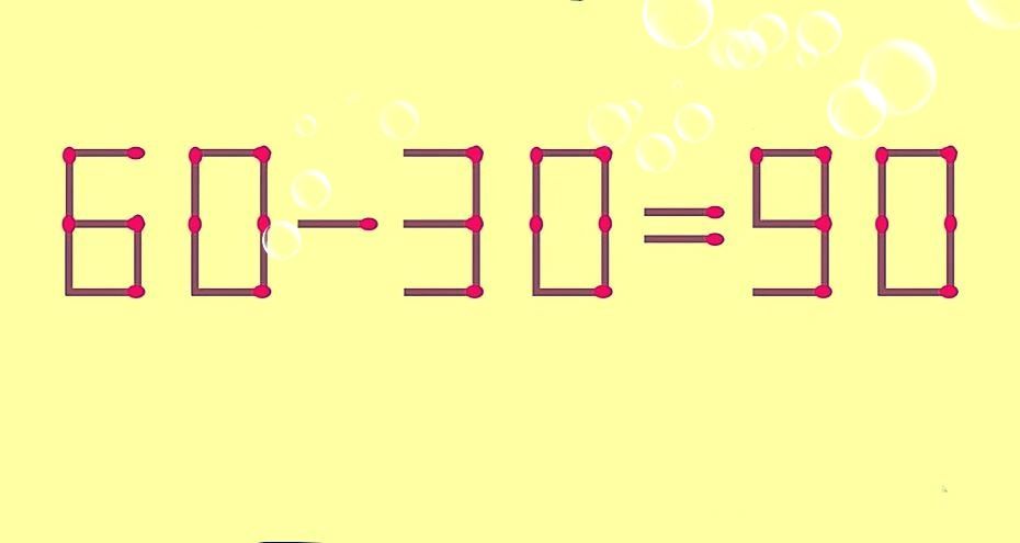 Как работает ваше мышление? Проверьте, переставив 1 спичку в 60–30=90