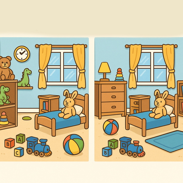 Мини-тест на наблюдательность: ищем отличия в детской комнате