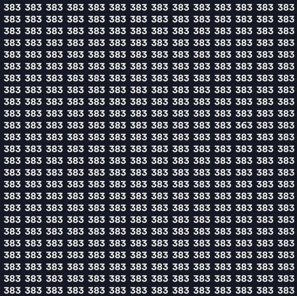 Проверьте свой IQ: найдите другое число в море чисел 383 за 15 секунд