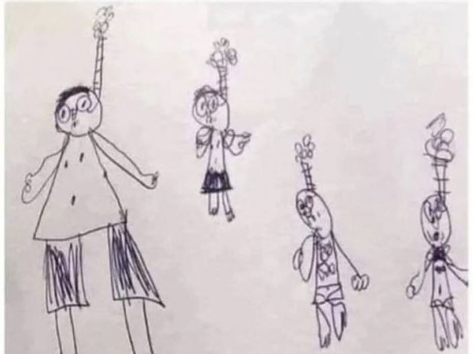 Рисунок школьника обеспокоил учителя, и он экстренно вызвал родителей в школу. Объяснение оказалось уморительным