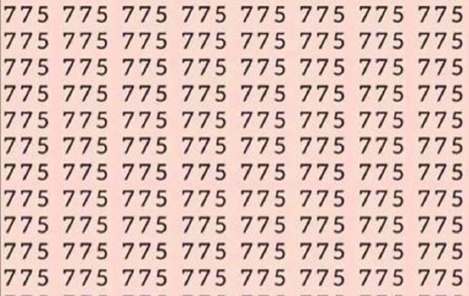 У вас высокий IQ? Тогда найдите среди чисел 775 другое число за 15 секунд