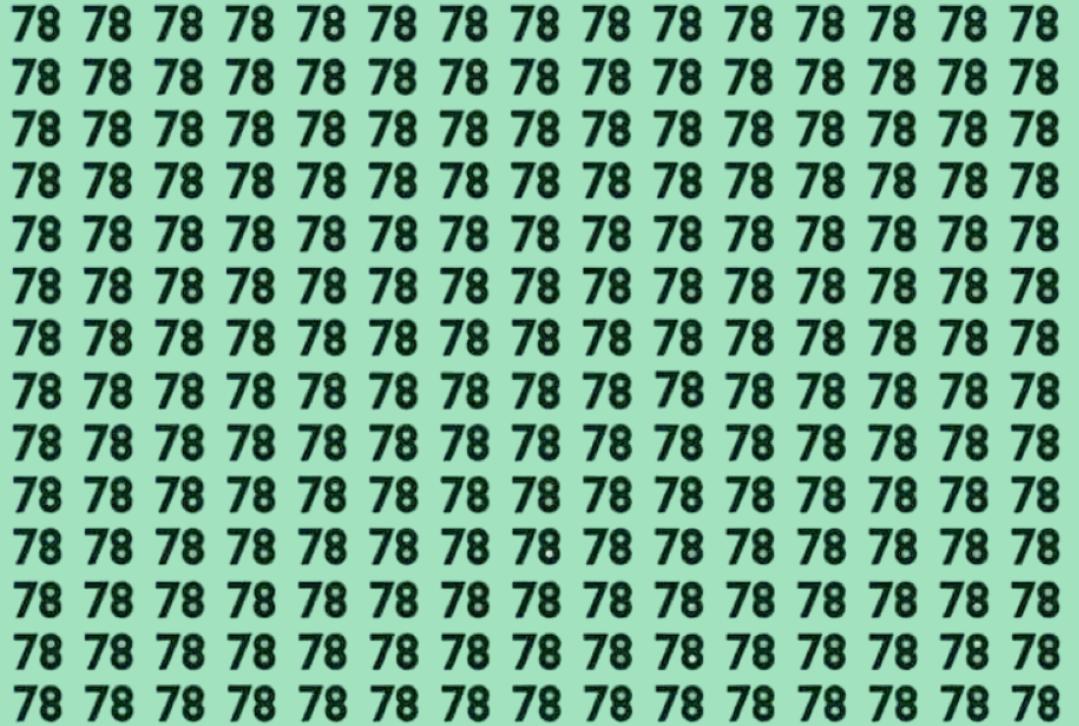 Визуальная загадка: найдите спрятанное число среди чисел 78