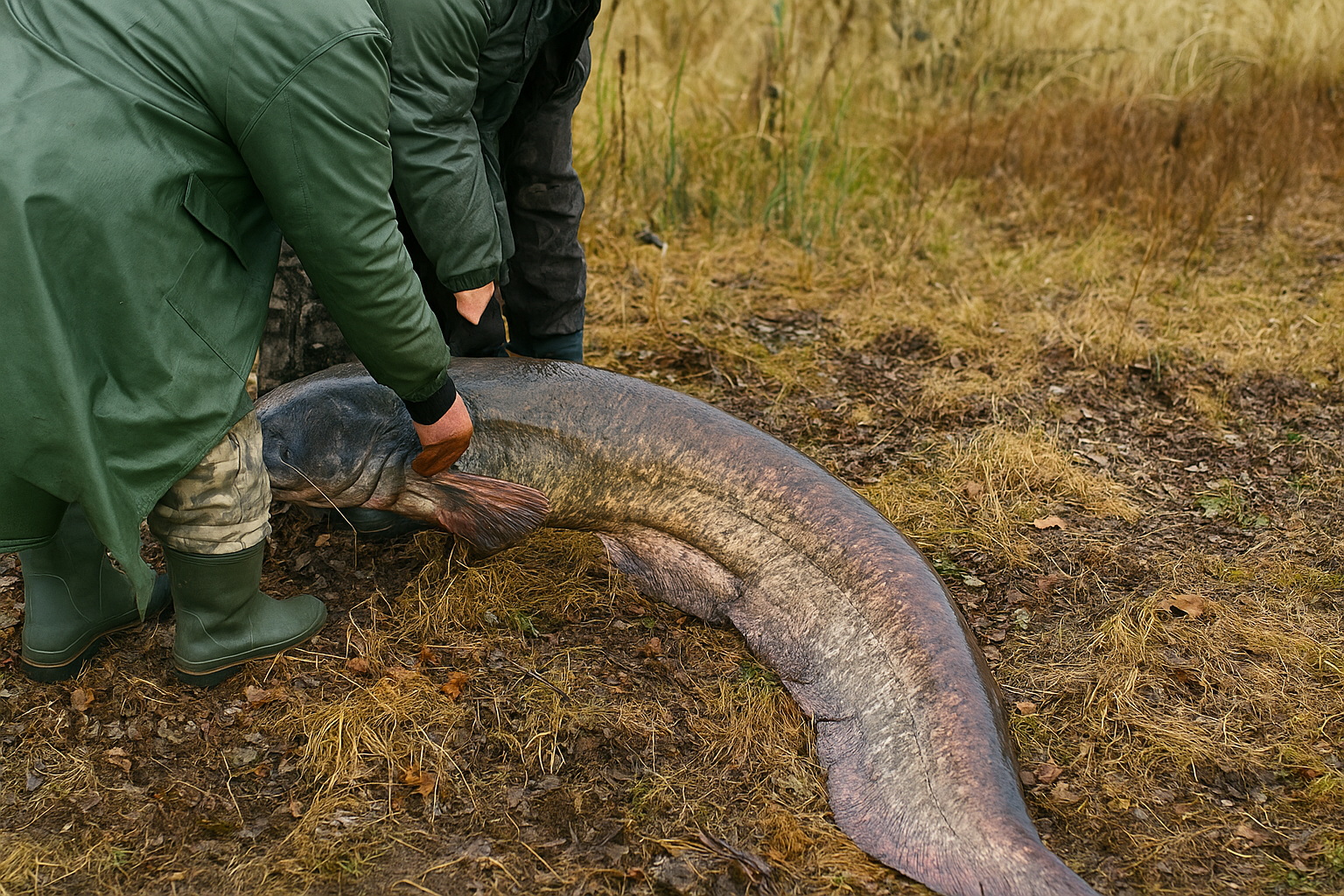 Вот это сом! В Национальном парке «Припятский» выловили гиганта под 100 кг