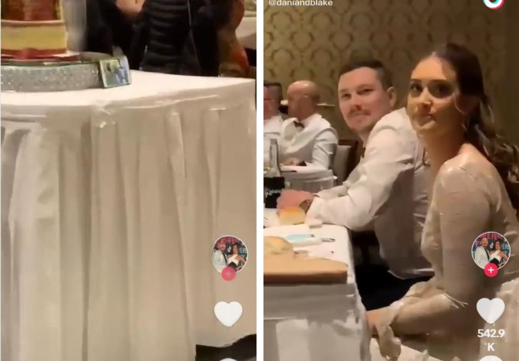 Жених положил телефон на свадебный торт и сделал что-то невероятное прямо посреди свадьбы