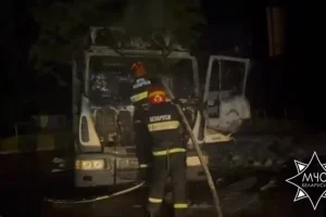 В Гродно ночью горела фура